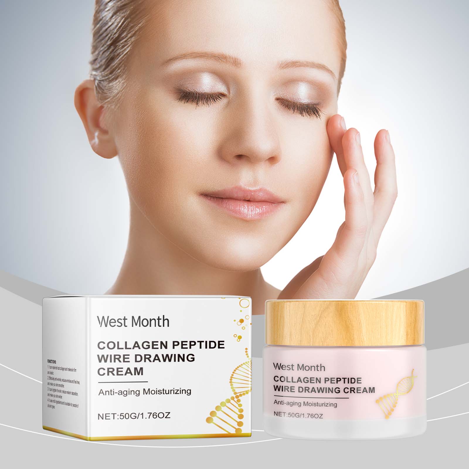 West&Month Collagen Polypeptide Skin Care Cream, Facial Hydrating Skin Care And Moisturizing Skin Moisturize Lootquake LLC