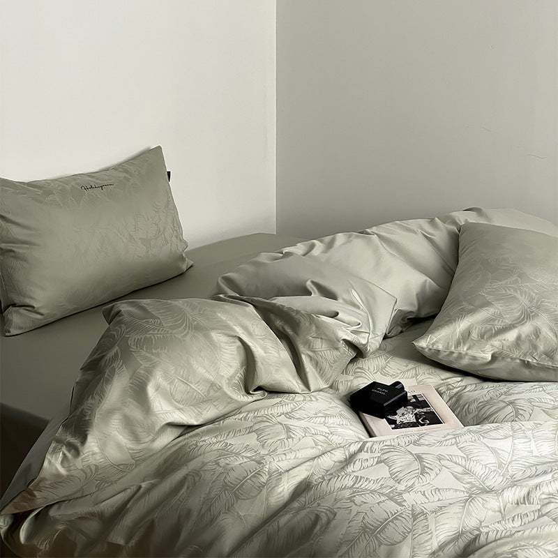 Long Velvet Jacquard Four Piece Pure Cotton Duvet Cover Pi-Mart