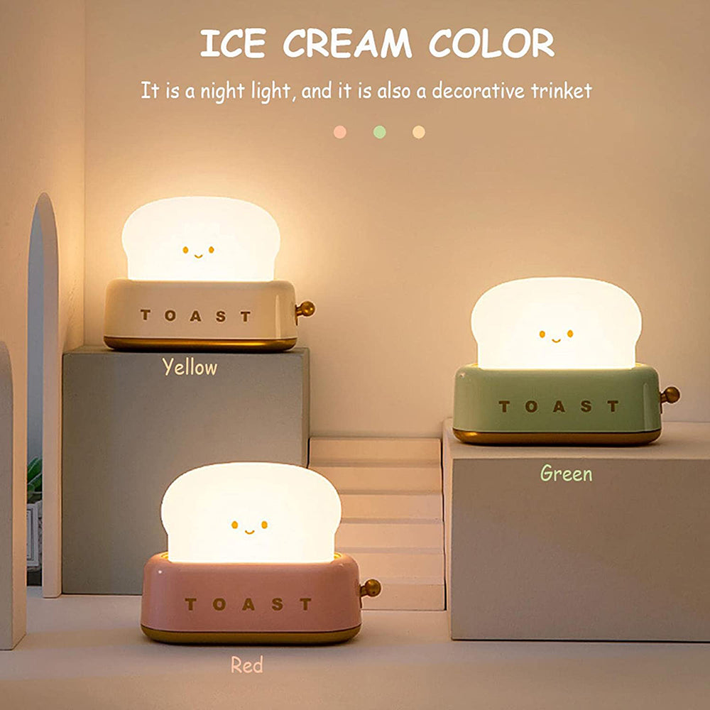Creative LED Bread Maker Night Light USB Charging Dimming Toast Lamp Bedroom Children Timing Sleeping Lamps Funny Light Pi-Mart