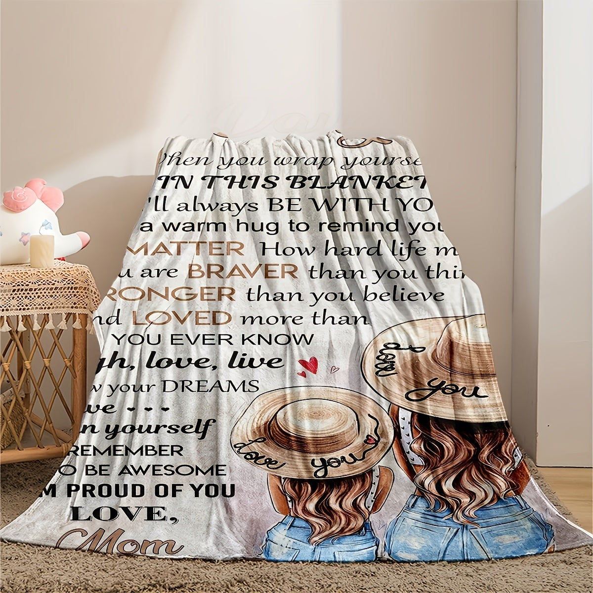1pc Flannel Blanket, To My Daughter From Mom Blanket, Warm Cozy Soft Throw Blanket For Couch Bed Sofa Lootquake LLC