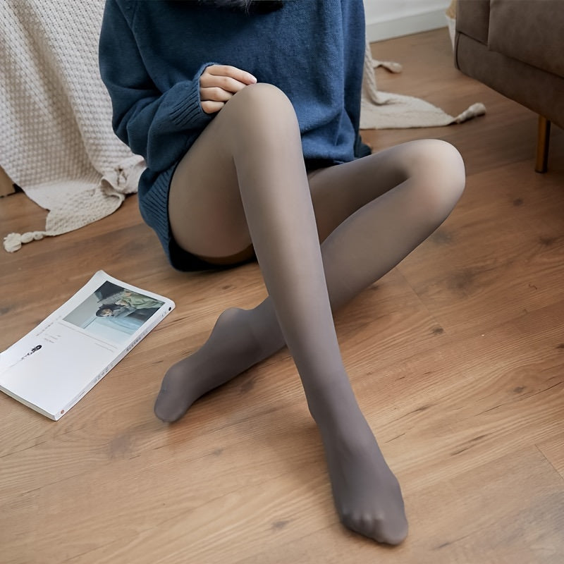1pairsWomen's winter thick skin leggings; Warm one slim body socks with feet;