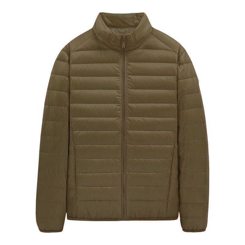 Men's Down Jacket Solid Color Stand Collar Light