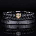 Leopard Head Set Mesh Pineapple Pearl Roman Bracelet Pi-Mart