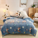 Plush Thick Snowflake Duvet Cover Single Piece Flannel Pi-Mart