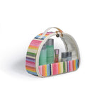 Straw transparent PVC semicircular cosmetic bag, waterproof woven toiletries bag, travel storage bag, makeup bags small,Transparent Cosmetic Bag, - SJB-DIAMOND ELITES