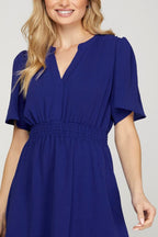 New Ruffled Surplice Short Flutter Sleeve Mini Dress For Women – Elegant, Playful and Feminine Surplice Mini Dress with Flutter Sleeves