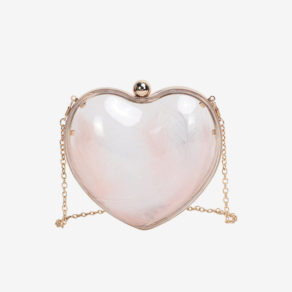 Transparent small bag heart shaped, women's summer acrylic chain shoulder bag, mini transparent crossbody bag - SJB-DIAMOND ELITES