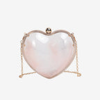 Transparent small bag heart shaped, women's summer acrylic chain shoulder bag, mini transparent crossbody bag - SJB-DIAMOND ELITES