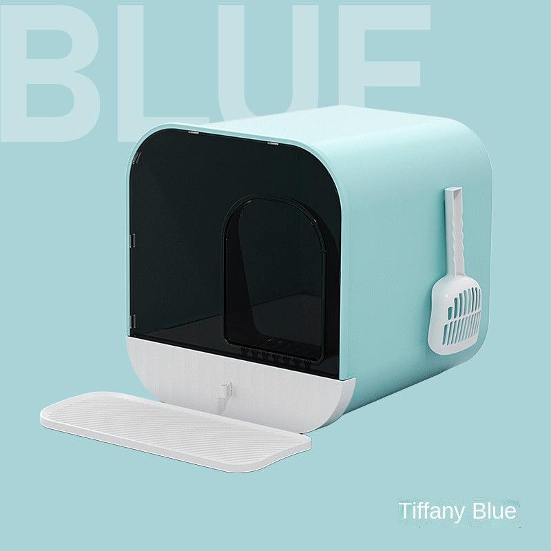 Enclosed And Splash-Proof Cat Litter Box With Drawer Design Lootquake LLC