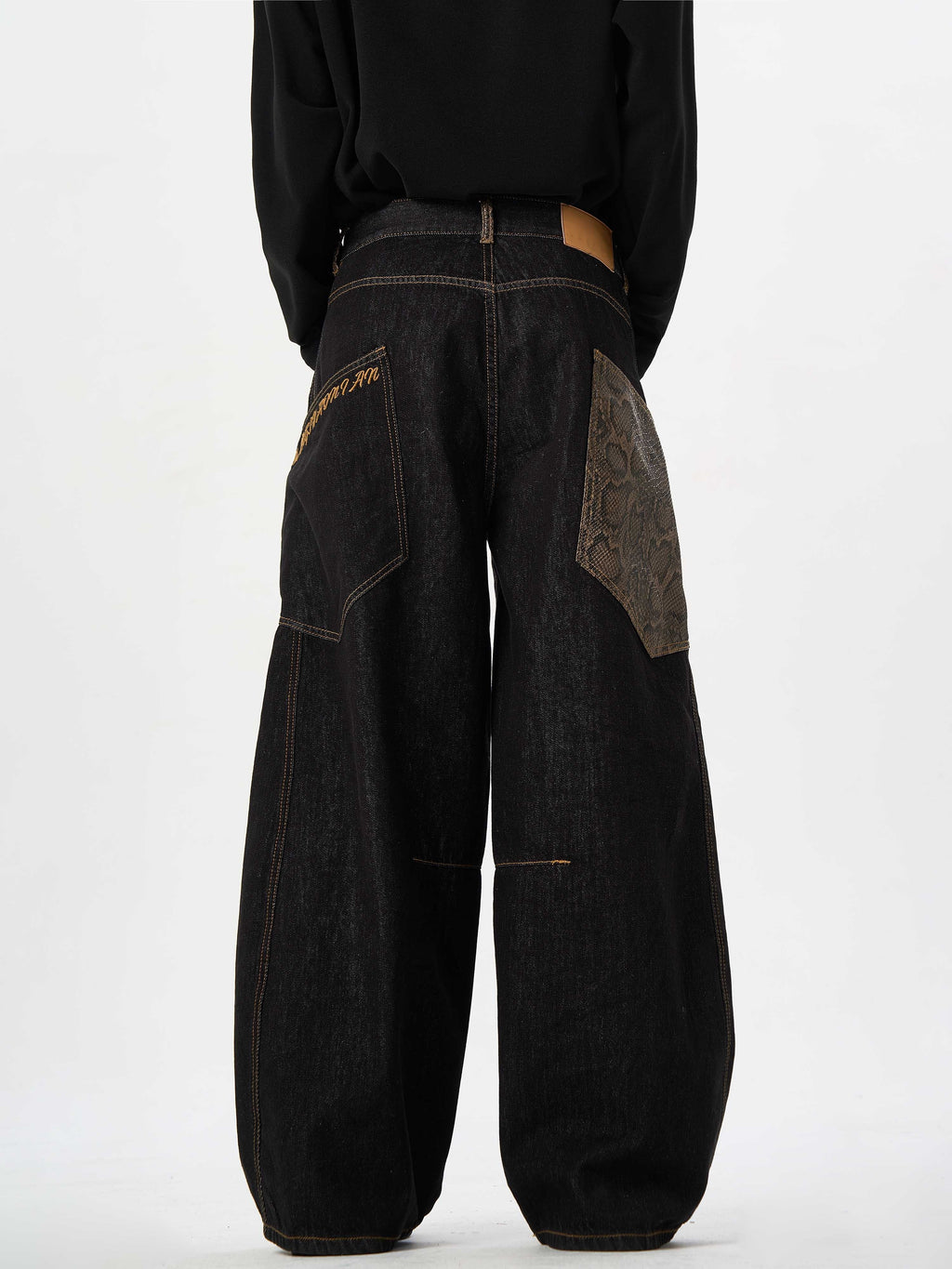 Black Jeans With Wide Legs For Men And Women Lootquake LLC