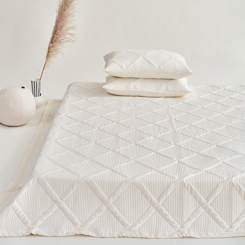 Solid Color Single Double Bed Cover Three-piece Set Of 100 Tencel Cotton Thin Summer Quilt Pi-Mart