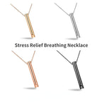 Breathing Necklace Adjustable Breathing Relieve Pressure Ornament Stainless Steel Decompression Jewelry Pi-Mart
