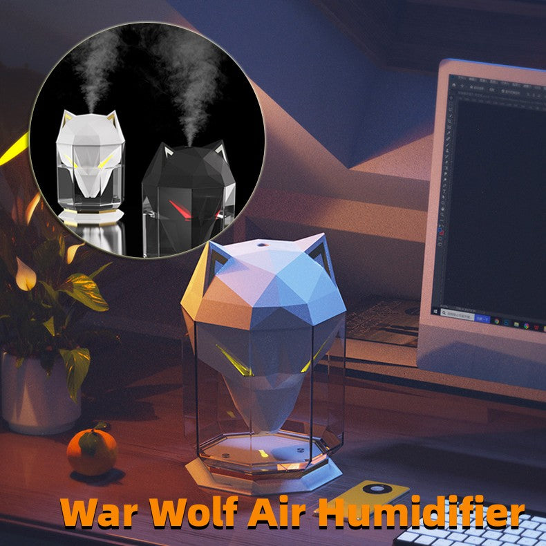 War Wolf Air Humidifier Ultrasonic Air Diffuser Colorful Lights Humidifier Air Nano Spray Home Desktop Supplies Pi-Mart