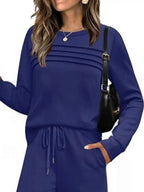 Plus Comfort Duo: Versatile Top & Pants Ensemble THRIXINE