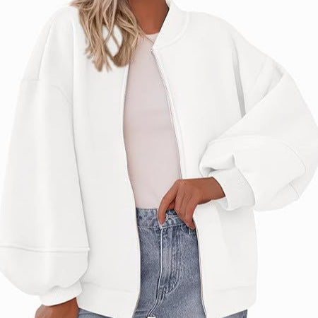 Zip Sweatshirt Jacket Casual Long Sleeve Pilot Coat Pi-Mart