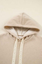 Solid Corduroy Lace Hoodie and Pants Set THRIXINE