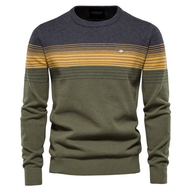 Spliced Cotton Men's Sweater Pi-Mart