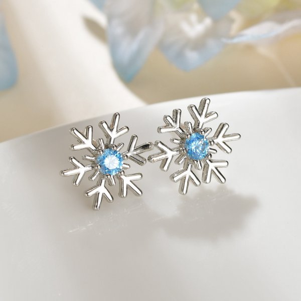 Christmas Snowflake Stud Earrings Pi-Mart