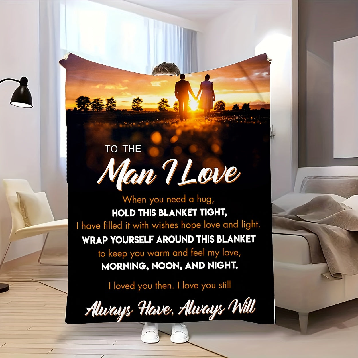 1pc I Love You Husband Blanket, Gifts for Him, Valentines Gifts, Boyfriend Birthday Gifts, Husband Birthday Gifts from Wife Lootquake LLC