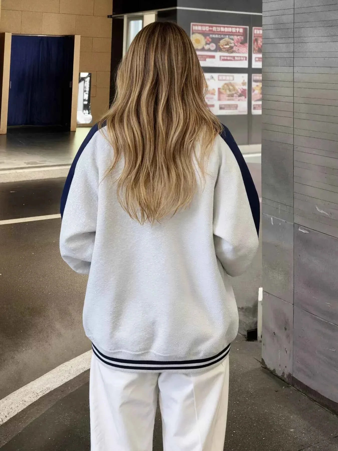 Zip Up Color Block Jacket THRIXINE