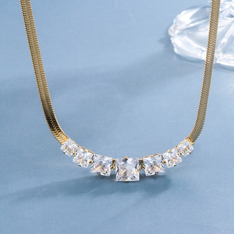 Necklace Female Titanium Steel Diamond Gold Trend Pi-Mart