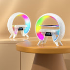 Colorful Bedside With Clock Light Speaker Wireless Charger