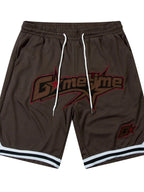 Men's Drawstring Striped Hem Basketball Shorts