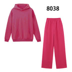 Women's Hoodie And Sweatpants White Sportswear Two-piece Suit Pi-Mart