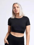 Women's Lightweight Short-Sleeve Crop Top - Workout & Casual - SJB-DIAMOND ELITES