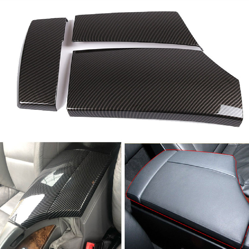 Armrest Box Protective Cover ABS Carbon Fiber Pattern 3-piece Set Pi-Mart
