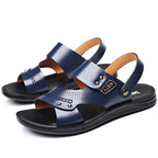 Men's Genuine Leather Wear-resisting Non-slip Breathable Slippers Pi-Mart