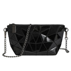 Geometric mini diamond crossbody bag, luminous laser shoulder Crossbody bag, chain bag small, fashionable versatile small purse