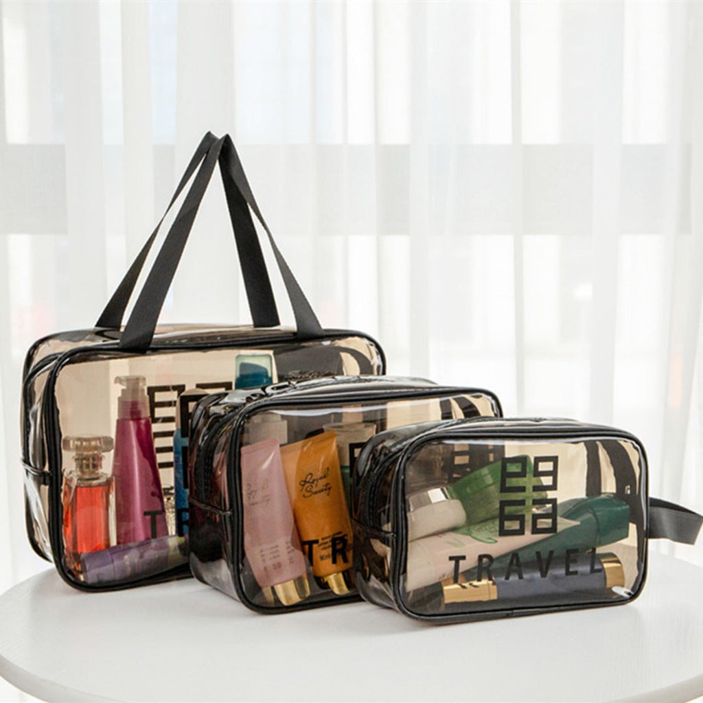 Transparent Toiletry Bag,Wash bag portable cosmetic bag, waterproof travel cosmetics large-capacity storage bag - SJB-DIAMOND ELITES
