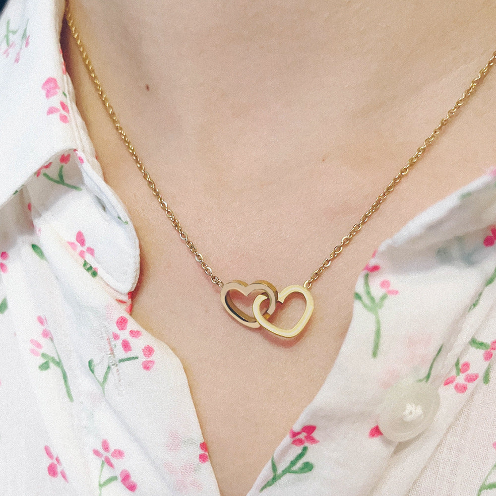 Simple Stainless Steel Plating Love Engraved Necklace Pi-Mart