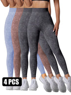 4 Pieces Scrunch Butt Lifting Workout V Back Leggings - SJB-DIAMOND ELITES
