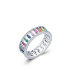 S925 Closed High-grade Rainbow Full Diamond Ring Pi-Mart