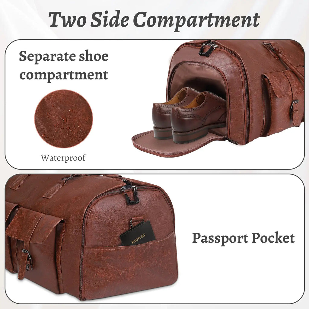 Large Capacity Men's Leather Suit Storage Bag - SJB-DIAMOND ELITES