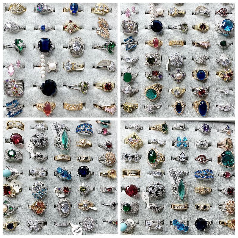 European And American Jewelry Exaggerated Fashion Micro-set Gem Ring Pi-Mart