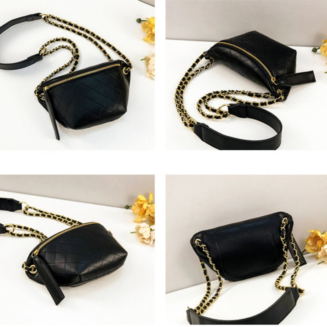 Fashionable Fanny Pack – Stylish Crossbody Chest Bag & Waist Purse for Women, Perfect for Everyday Use with Adjustable Fashion Chain - SJB-DIAMOND ELITES