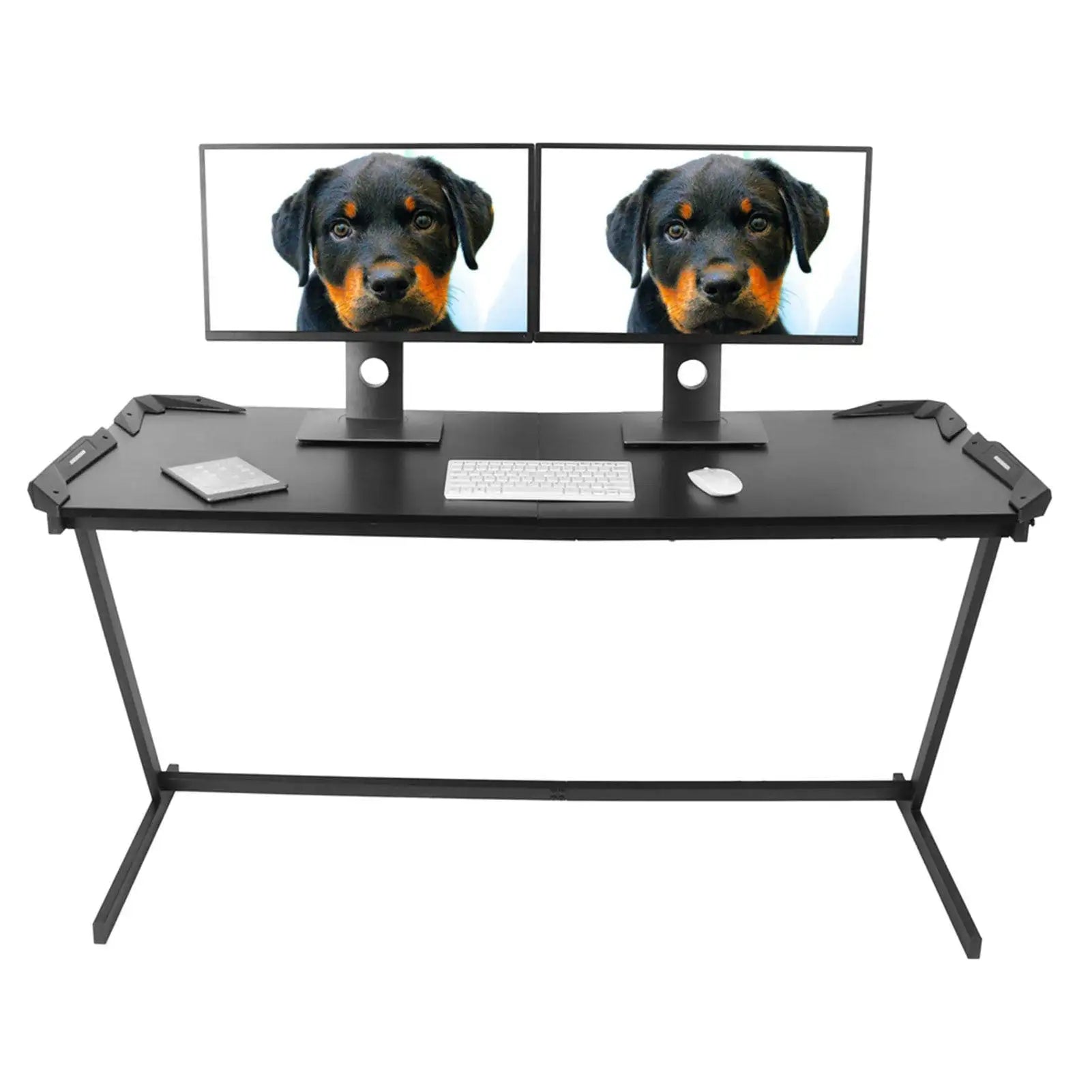 Z Shaped Large Computer Table PC Gaming Desk with RGB LED Light Home Furniture Gaming Supplies - SJB-DIAMOND ELITES