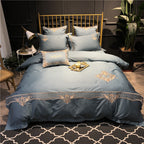 Bed Sheet Duvet Cover Simple Embroidery Four-piece Pure Cotton Pi-Mart
