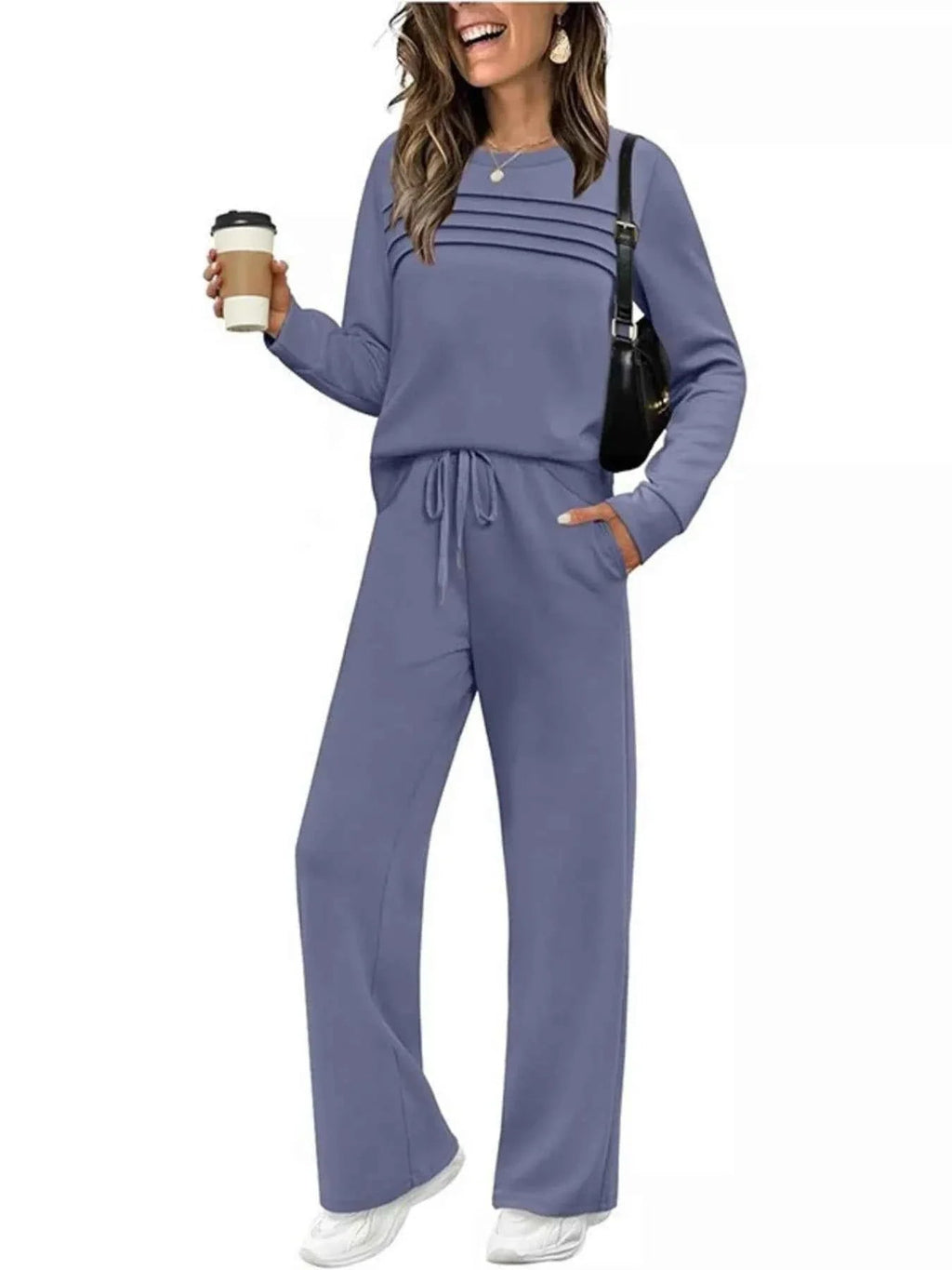 Plus Comfort Duo: Versatile Top & Pants Ensemble THRIXINE