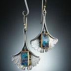 Creative Ginkgo Leaf Color Turquoise Earrings Pi-Mart