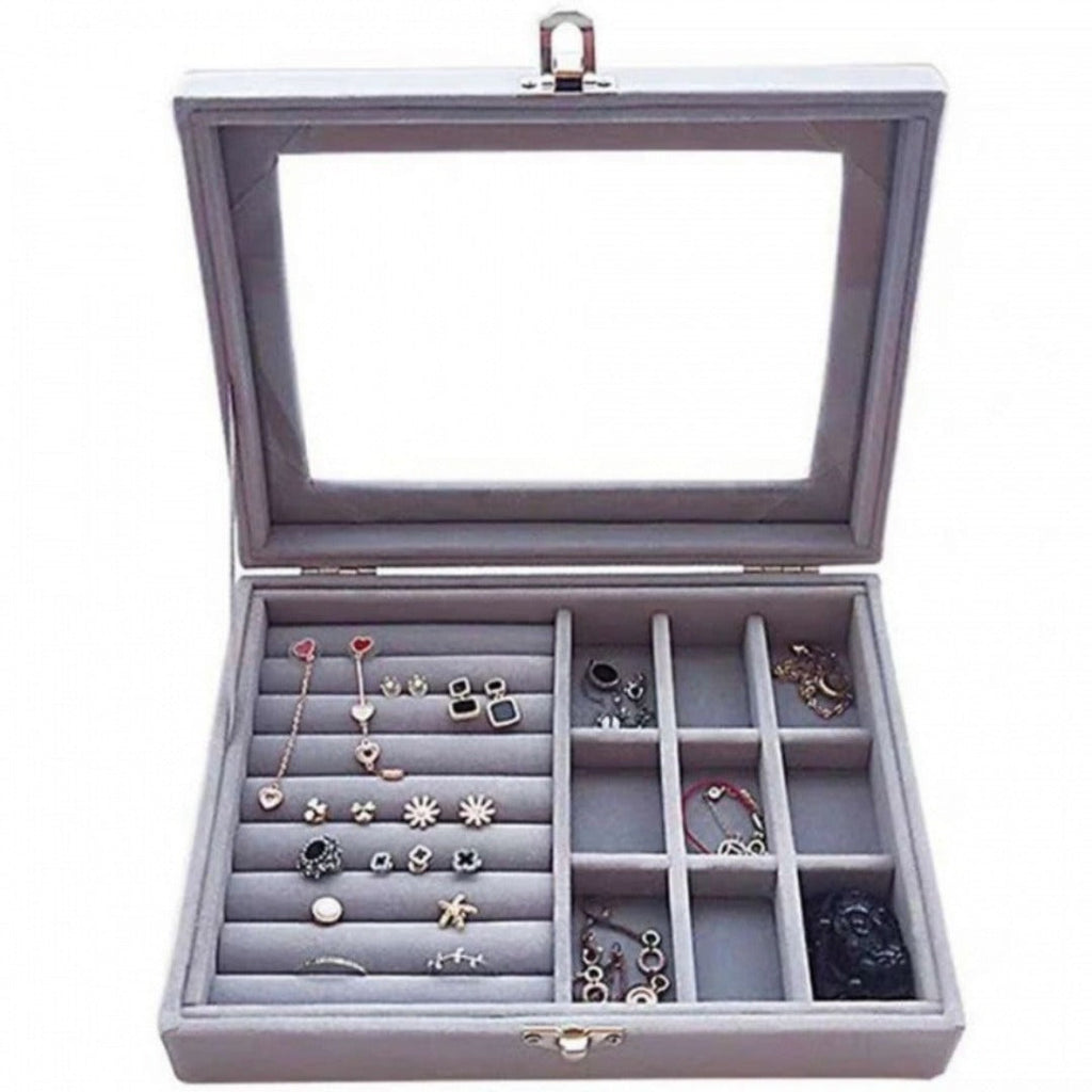Flannel dustproof jewelry box with lid, ring earrings, earrings, necklace storage box, anti-oxidation jewelry storage box - SJB-DIAMOND ELITES