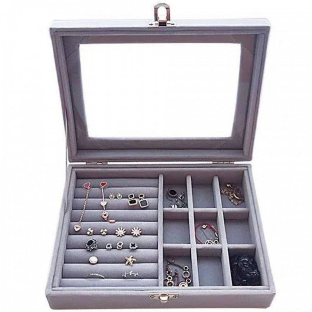 Flannel dustproof jewelry box with lid, ring earrings, earrings, necklace storage box, anti-oxidation jewelry storage box - SJB-DIAMOND ELITES
