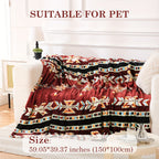 1pc Southwest Native American Flannel Polyester Throw Double-side Printed Blanket, Aztec Geometry Pattern Travel Couch Bed Blanket Plush Soft Lightweight Blanket For All Season Lootquake LLC