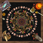 Tarot Tablecloth Board Game Decorative Cloth Have Your Power Mandala Moon Phase Floral Butterfly Tablecloth Pi-Mart