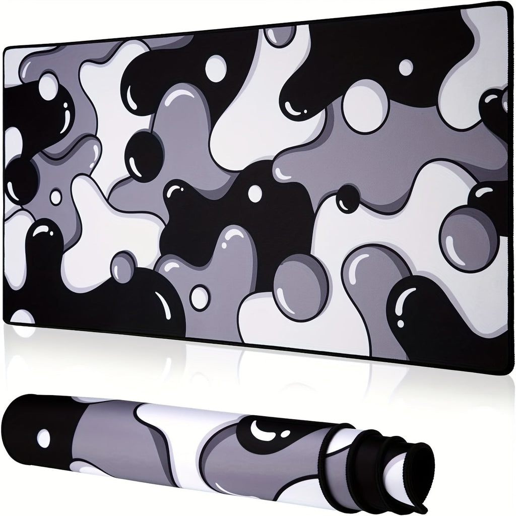 Professional Craftsman Gaming Mouse Pad - Large, Extra-Large, XXL Black & White Camouflage Design, Stain-Resistant & Non-Slip Rubber Base with Durable, Odor-Free Surface - Ideal for Gamers, Mouse Pad Gaming Lootquake LLC