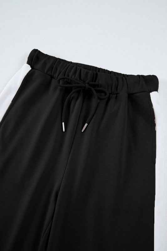 Varsity Stripe Pullover and Drawstring Pant Set THRIXINE