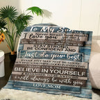 1pc Soft Flannel Blanket, To My Son From Mom Warm Cozy Throw Blanket For Couch Bed Sofa